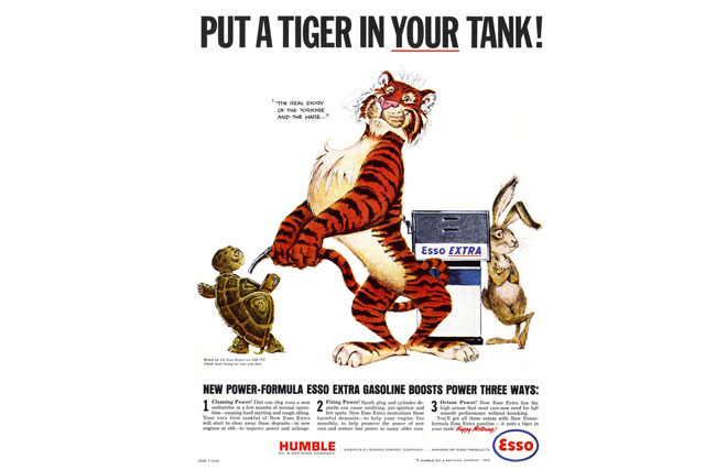 The history of advertising in quite a few objects: 43 Esso tiger tails
